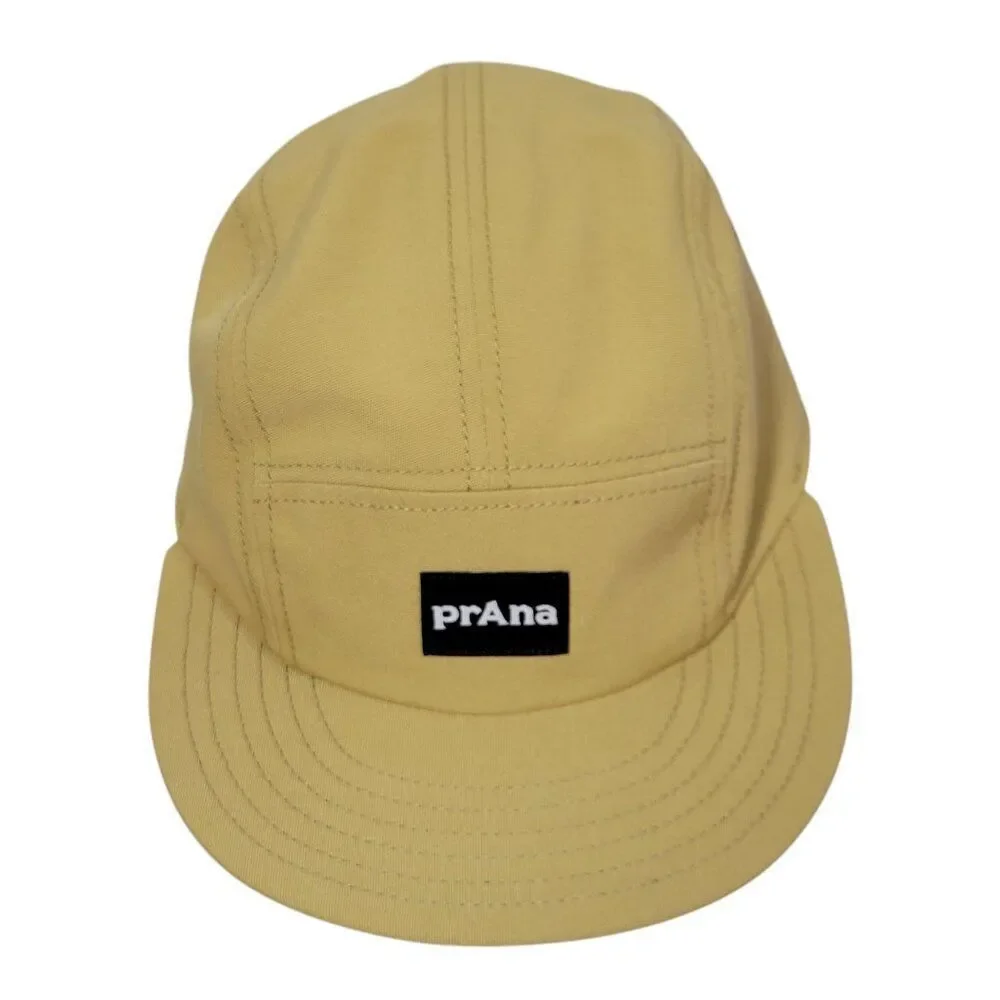 Prana Foothills Flat Brim‎ Hat UPF 50 Tan Adjustable Unisex Logo Packable NEW